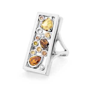 Fancy Coloured diamond ring by Stelios Jewellers in Perth