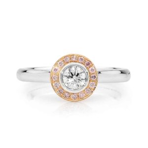 Round Brilliant cut pink diamond ring by Stelios Jewellers in Perth