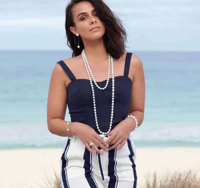 Lady wearing jewellery from Stelios Jewellers Perth