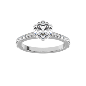 Six Claw Round Brilliant Diamond Ring