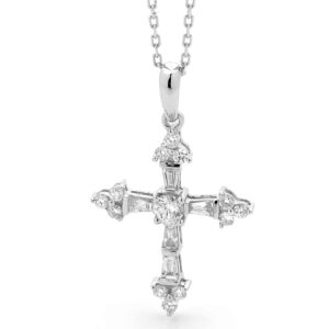 Ornate 18ct White Gold and Diamond Cross