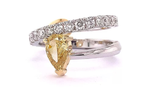 combined rap around engagement and wedding ring example