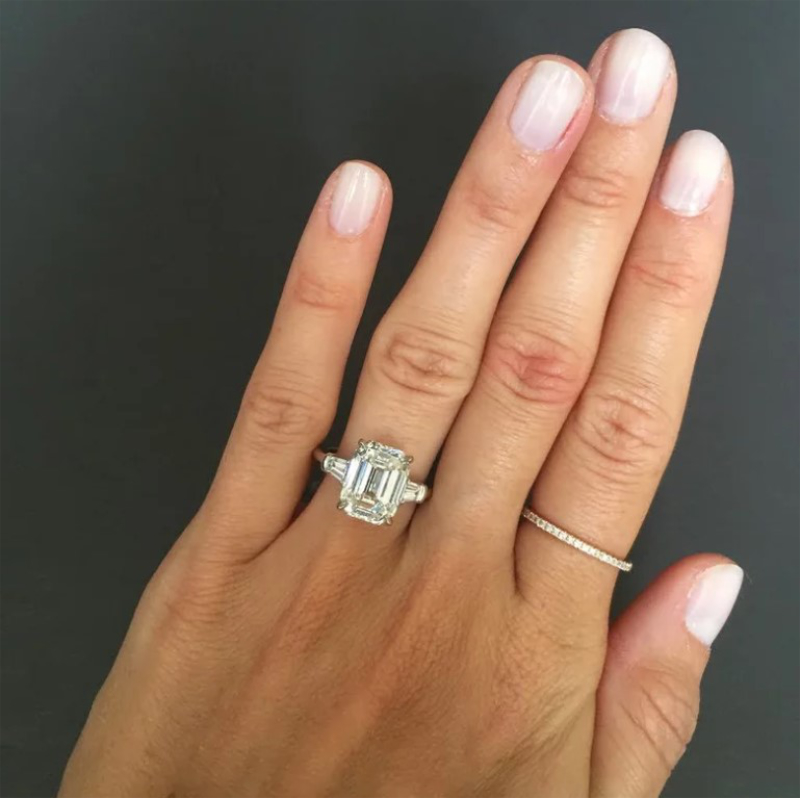 Amal Clooney's Elegant Emerald-Cut Diamond